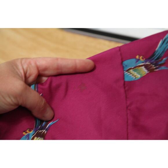 FLAWS VTG 70s 80s Purple Parrot Shirt Hawaiian Magnum PI M 46" Chest Surf Beach - Picture 11 of 11